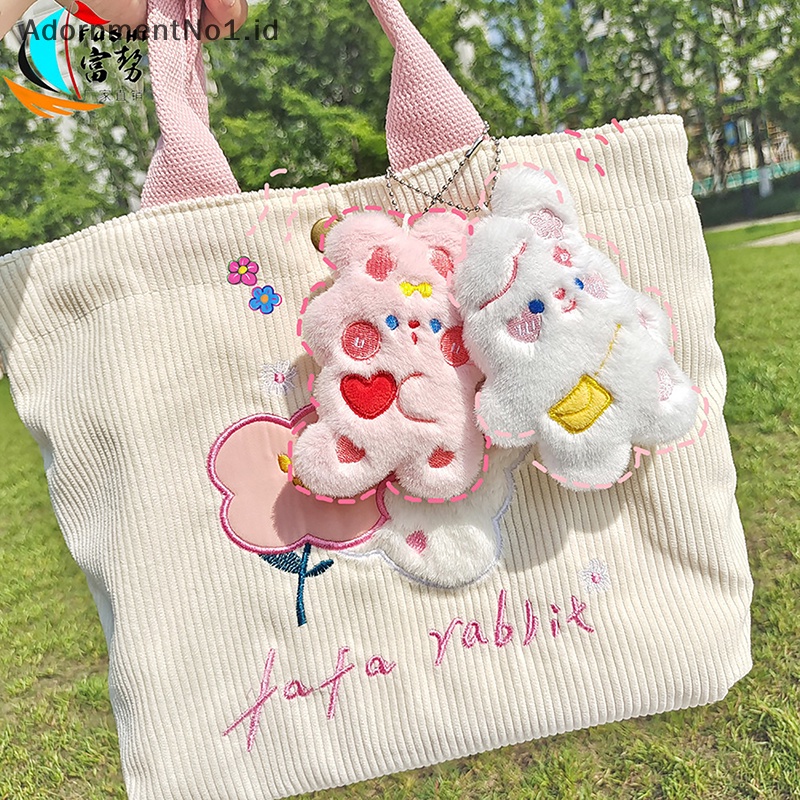 [AdornmentNo1] Lucu Kartun Mewah Kelinci Liontin Boneka Plush Gadis Tas Gantungan Kunci Ornamen Tas Dekorasi Keychain Ransel Ch Stuff Plush Toy [ID]