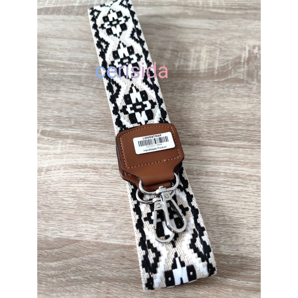 LONGSTRAP/ TALI TAS SLEMPANG /POLIKATUN JAGUARD 5 CM /TERLARIS JAWA TIMUR/MS 5 CM KULIT TAN