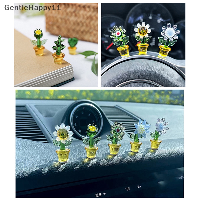 Gentlehappy 5Pcs Mobil Kaktus Pot Kelinci Ornamen Auto Center Konsol Aksesoris Boneka Desktop Hadiah Kecil Kue Baking Dekorasi Mainan Mobil Konsol Tengah Kaktus Car Decoration