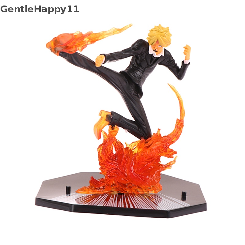 Gentlehappy 15 cm Anime One Piece Sanji Patung Hitam Kaki Api Versi Pertempuran Pvc Koleksi Onepiece Action Figure Model Mainan Hadiah id