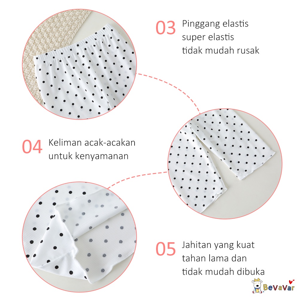 BEVAVAR 1-8 thn Polkadot Piyama anak perempuan /baju tidur anak/Set celana pendek anak perempuan lucu