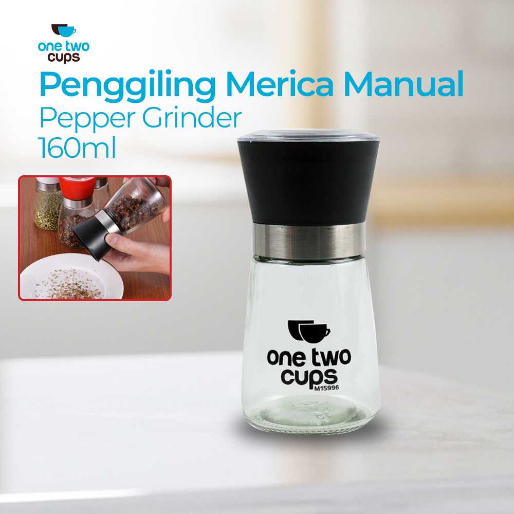 Penggiling Biji Lada Kacang Hijau Grinder Rempah-rempah Penghalus Merica 160ml One Two Cups