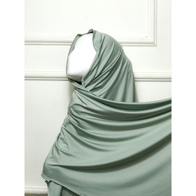 Hijab Pashmina Kaos Jersey Rayon Spandex Malay Dubai Premium  By Mardhatillah  Warna hijau sage gree