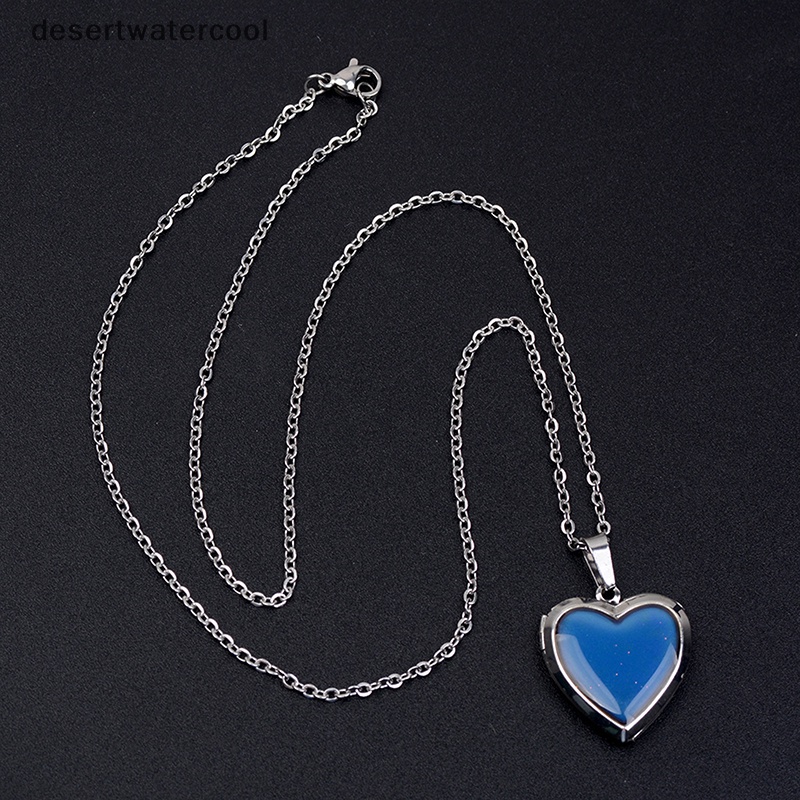 Deid Mood Necklaces Heart Pendant Necklace Temperature Control Kalung Berubah Warna Martijn