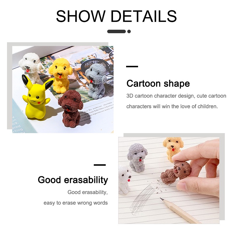 Penghapus Pensil Model Doggy Tip Penghapus Lucu Aksesoris Alat Tulis - SO