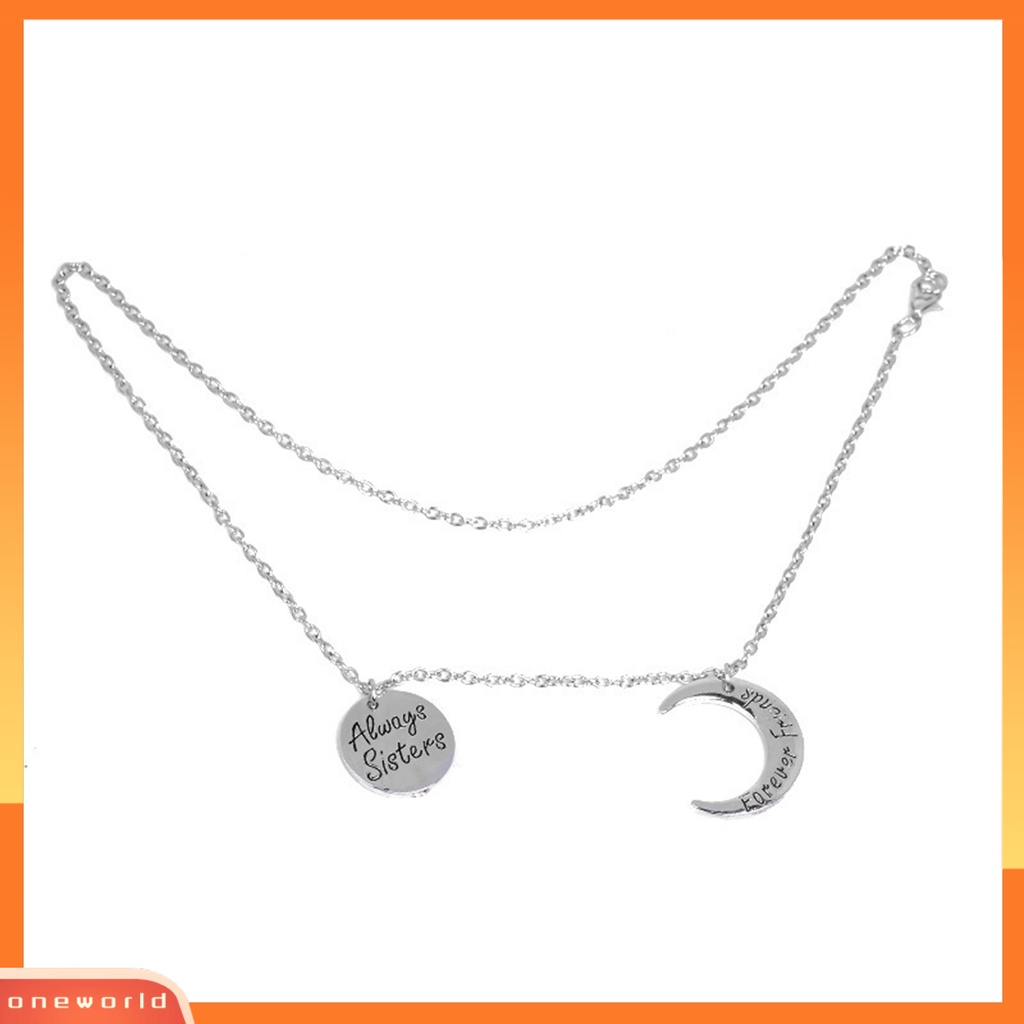 [ONE] Wanita Kalung Huruf Bulan Perhiasan Tahan Lama Kilau Cerah Liontin Kalung Untuk Pakaian Sehari-Hari