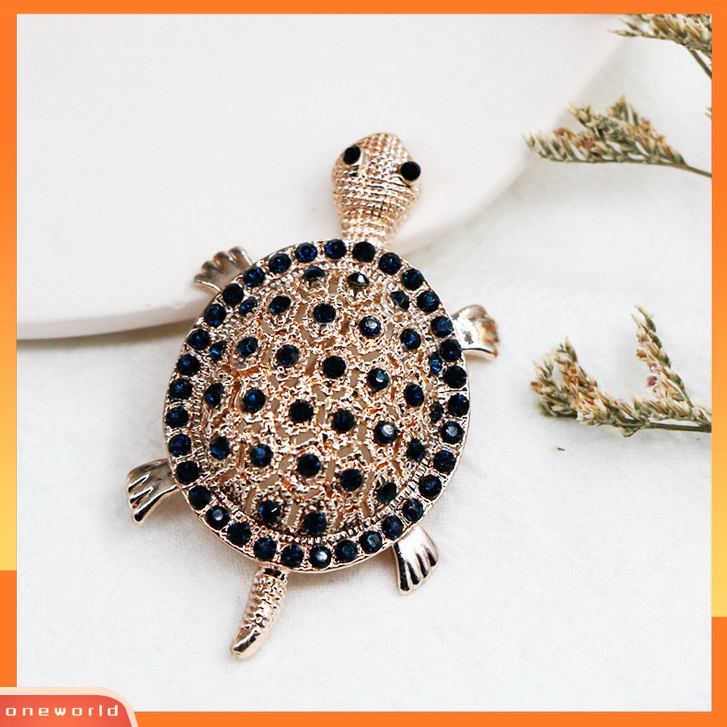 [ONE] Bros Pin Kreatif Bentuk Warna Vibrant Menggemaskan Karat-Bukti Berkilau Hias Alloy Pakaian Syal Turtle Brooch Pin Perhiasan Decor Untuk Wanita