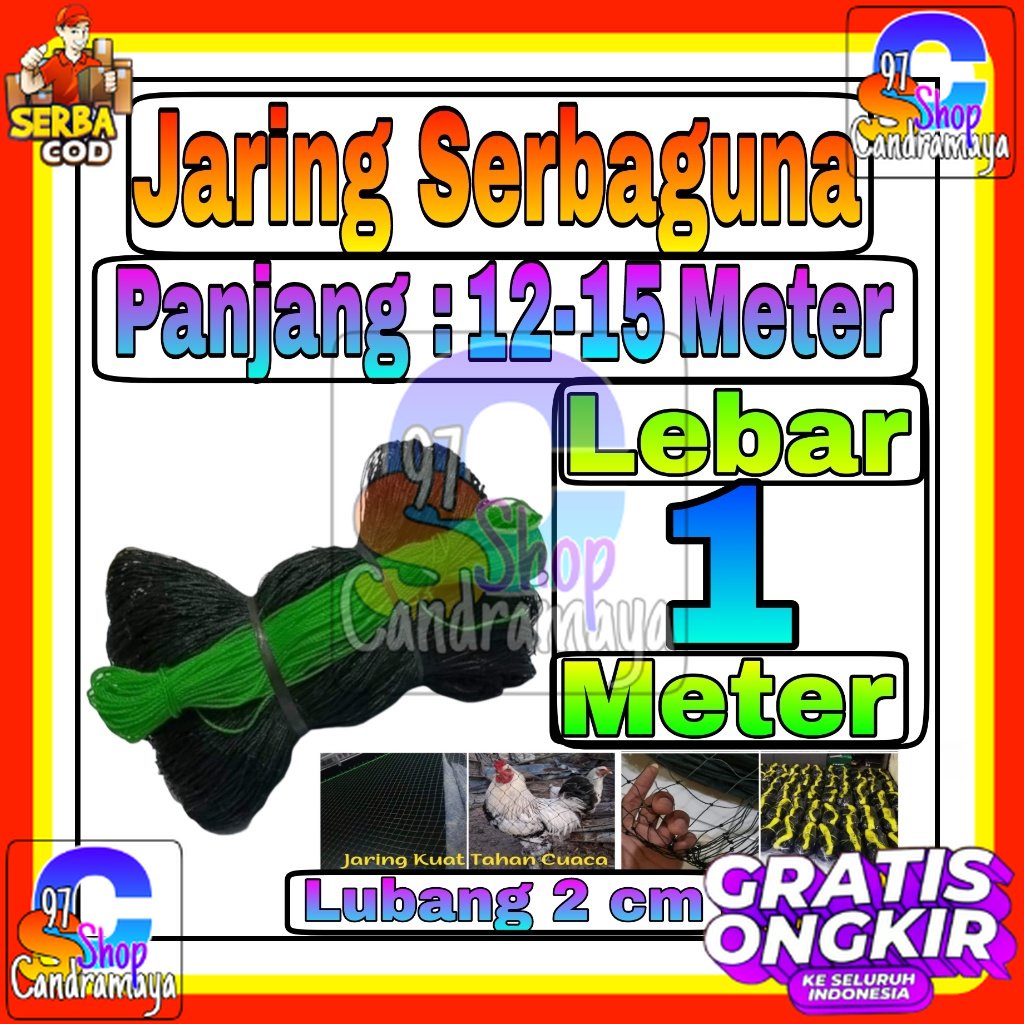 Jaring Ayam Lubang 2 cm Lebar 1 Meter / Jaring Pagar Ayam / Jaring Kandang Ayam / Jaring Pagar Kebun