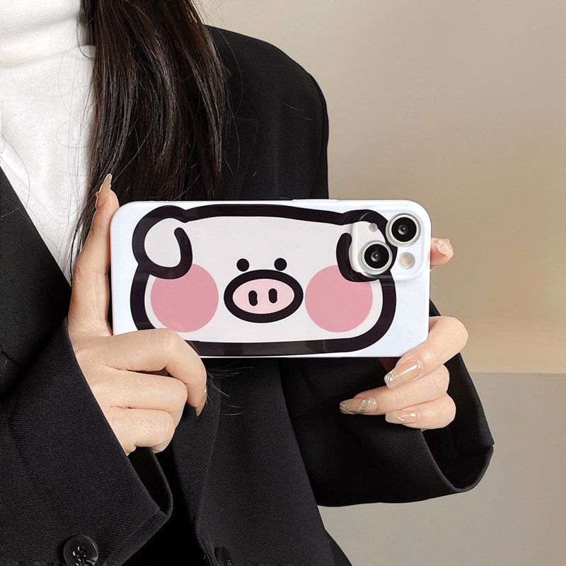 Cute Sweat Frog Pig Hard Plastic Case HP iP iPhone 14 + Plus X XS XR 11 12 13 Pro Max FTD Casing Apple