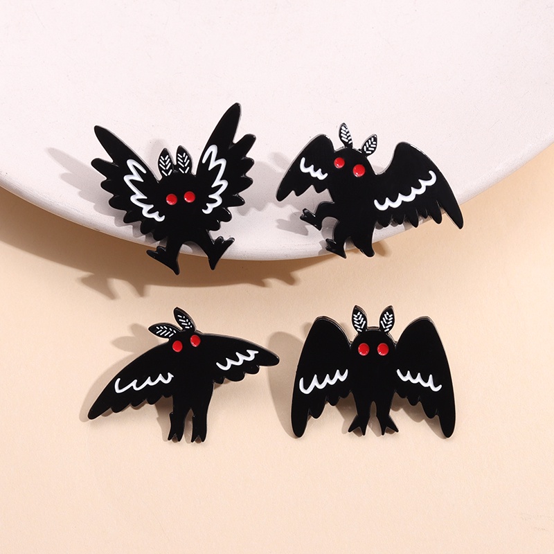 Terbang Mothman Enamel Pin Bros Ransel Kerah Lapel Lencana Ngengat Pin Punk Perhiasan Bros Permainan Pin Fans Hadiah