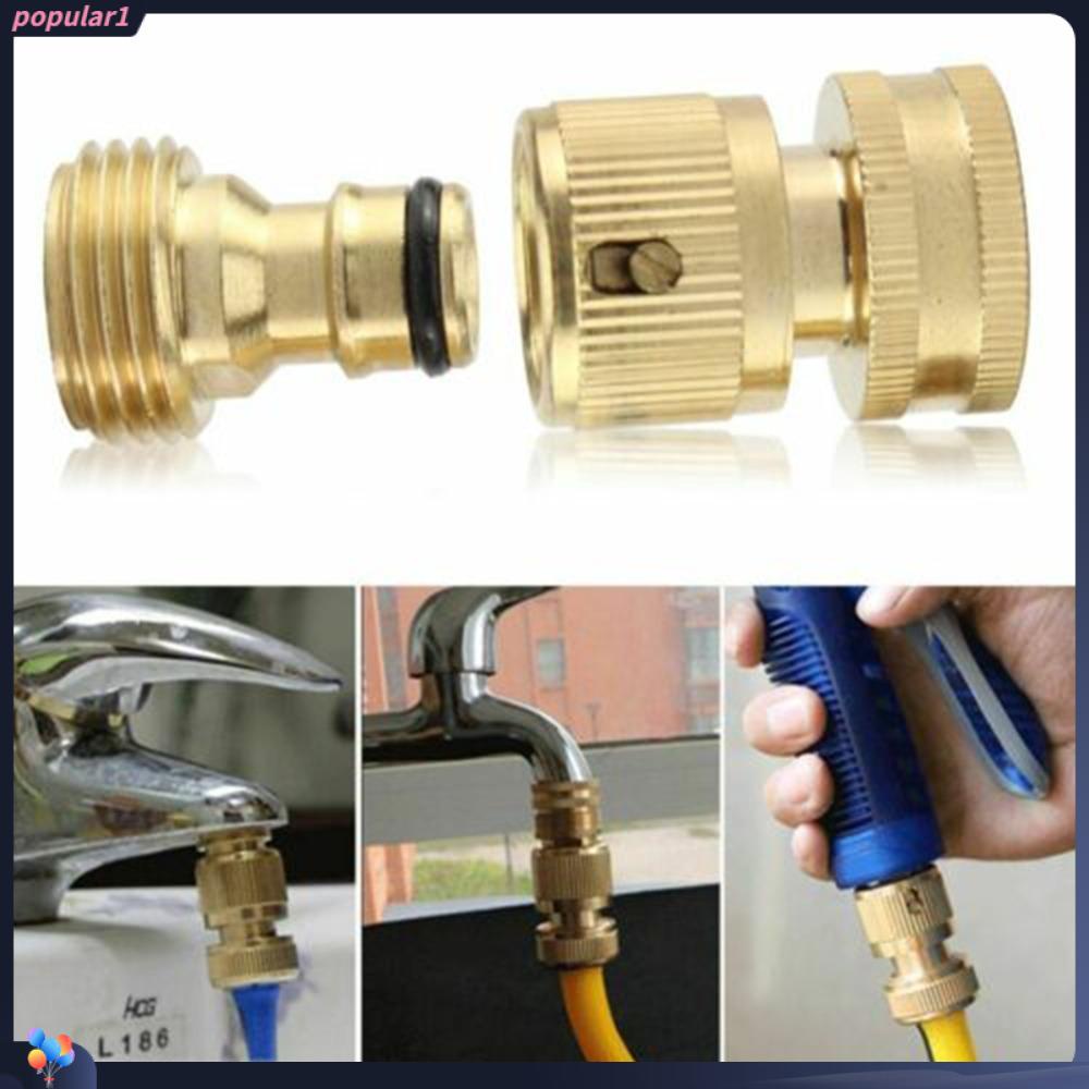 Populer Male Female Quick Connector Taman Adaptor Kuningan Tahan Lama