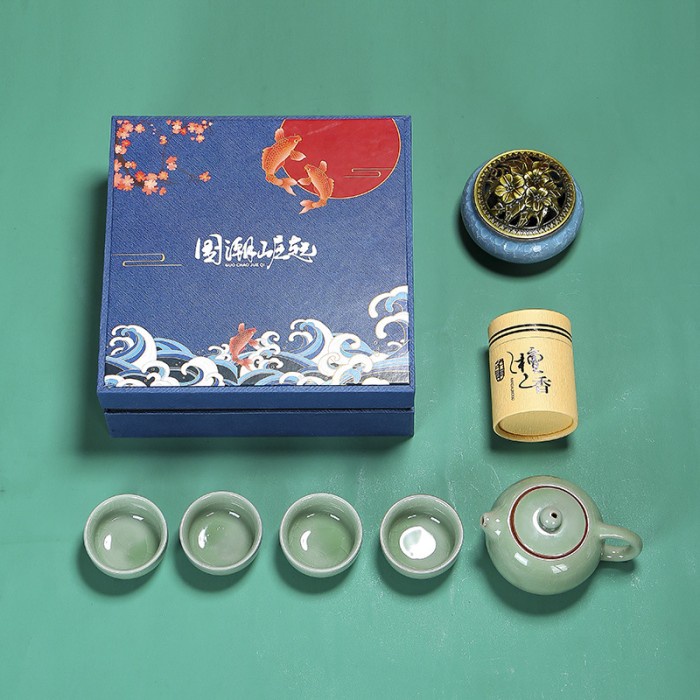 Chinese Tea Set Tempat Dupa Set Incense Burner Teko Ritual Teh China Harga Grosir Murah Kado Sangjit Souvenir Premium