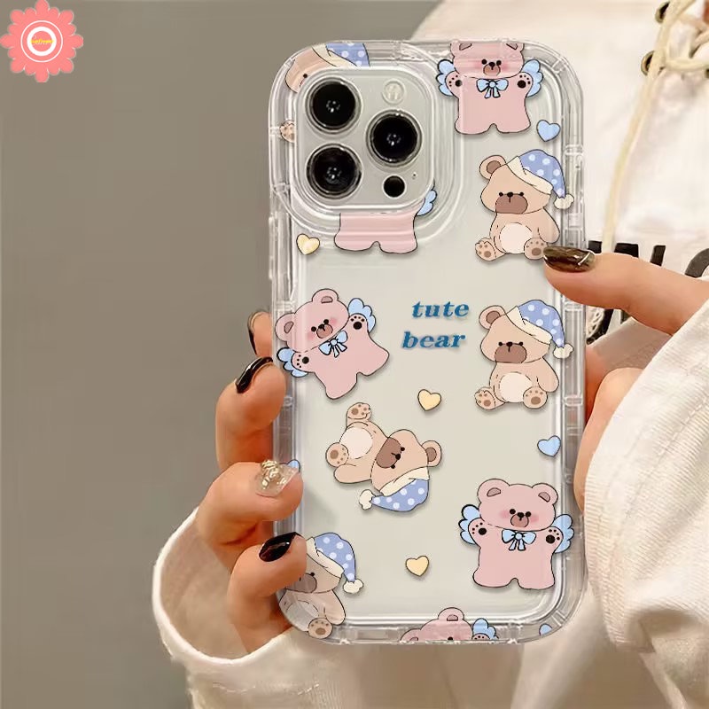 Casing Bunga Tulip Kartun Kelinci Beruang Lucu Untuk Realme C25s C35 C12 C11 2020 C25 C55 C33 C15 9i 5 6i 5i 5s 7i C21Y C30 C20 C25Y C30S C17 C2 C11 2021 C1 C3 Airbag Bening Soft Case