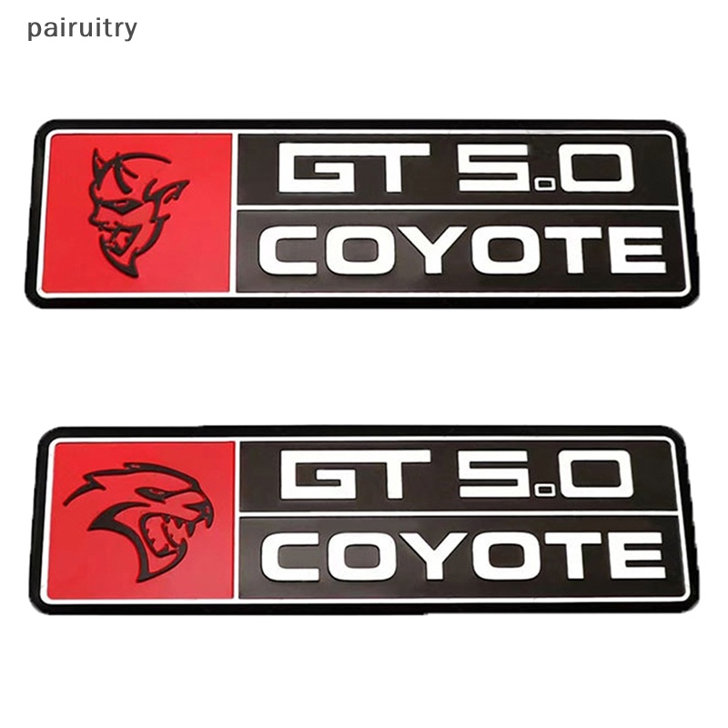 Prt Auto Parts Dekorasi Untuk Ford Mustang GT350 GT500 Refitg Logo Aluminium Stiker Mobil Hellcat GT5.0 COYOTE Badge Body Decal PRT