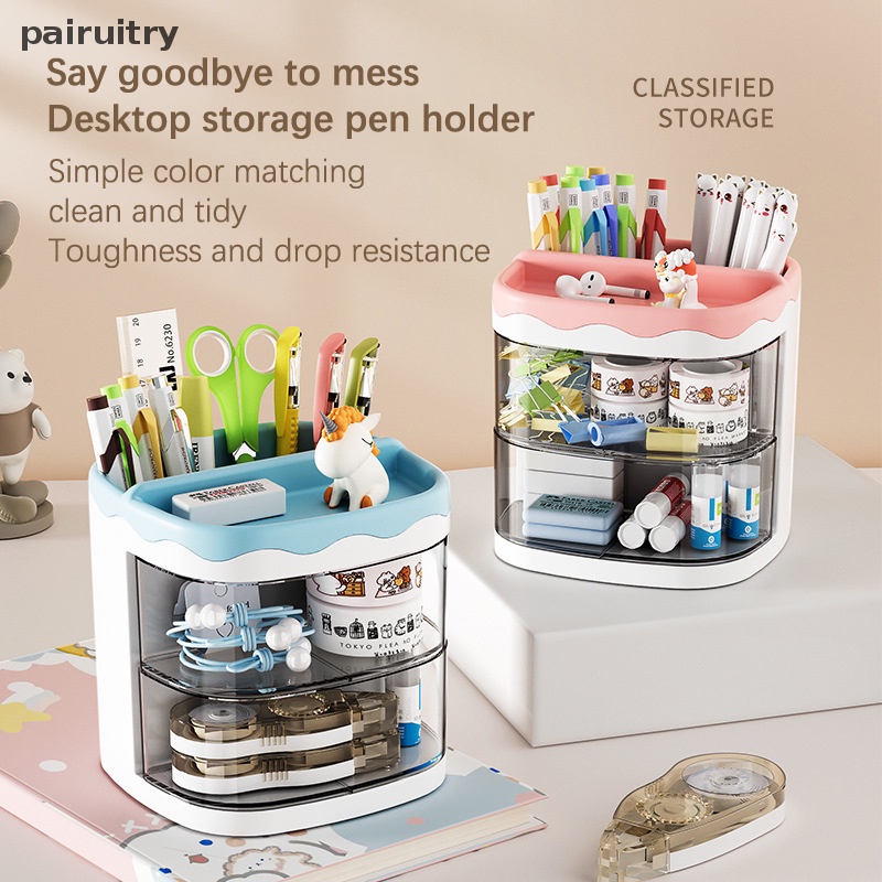 Prt Praktis Multifungsi Desk Organizer Tempat Pulpen Rak Penyimpanan Kosmetik PRT