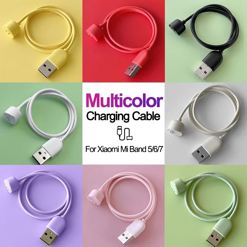 Charger Magnetik Untuk Xiaomi Mi Smart Band5 6 7 Charger Portable Pengganti Jalur Pengisian USB Untuk Miband 6 Miband 7kabel Cord