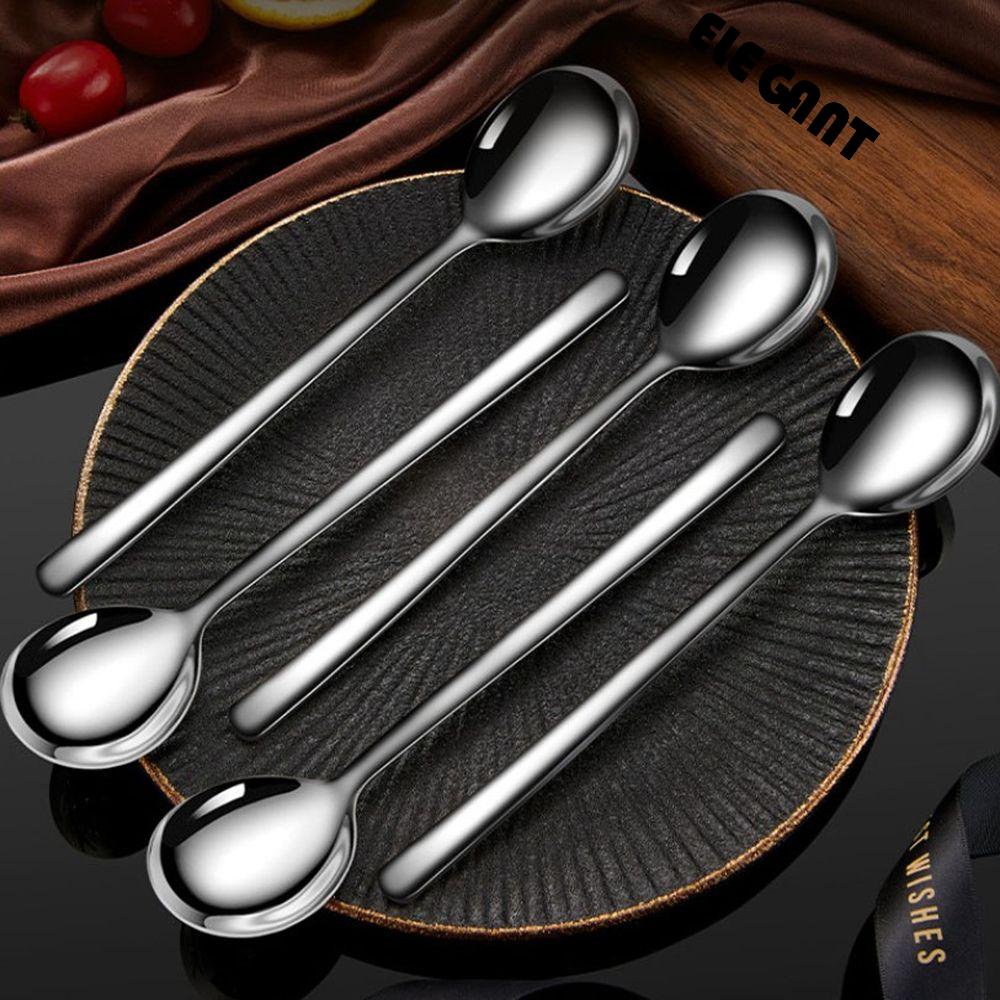 [Elegan] Sendok Pengaduk Teh Madu Peralatan Minum Untuk Piknik Kitche Stainless Steel Alat Makan Dapur Es Krim Dessert Spoon