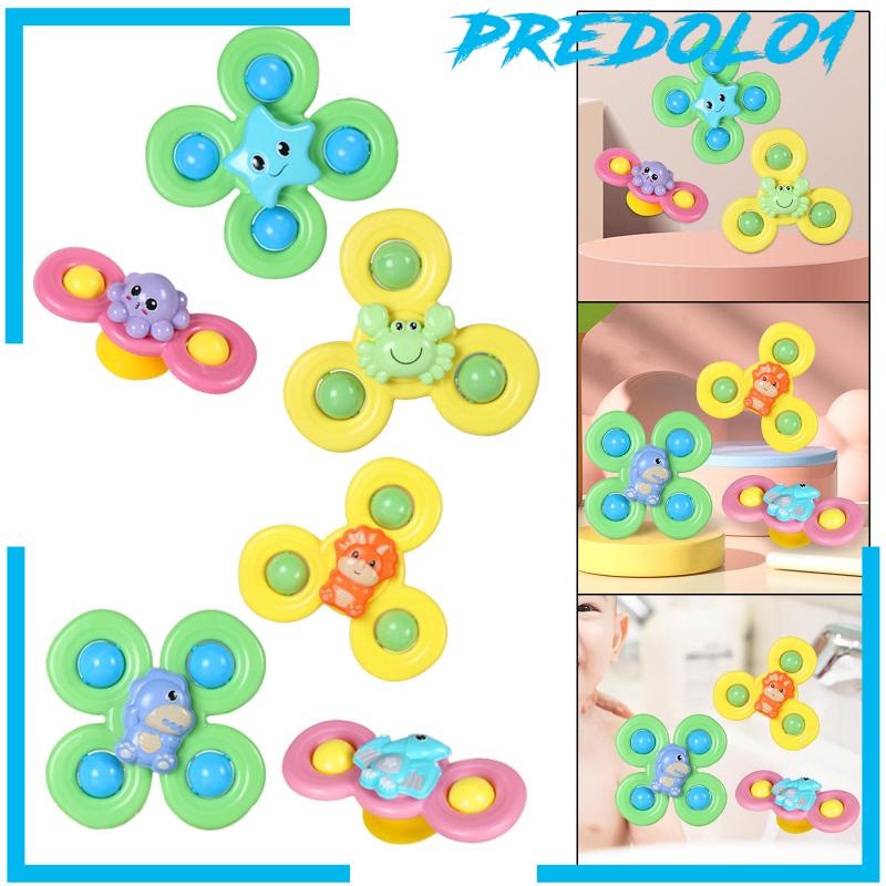 [Predolo1] 3x Suction Cup Rotatingr Toys Playset Untuk Keterampilan Motorik Halus Mainan Eaducational