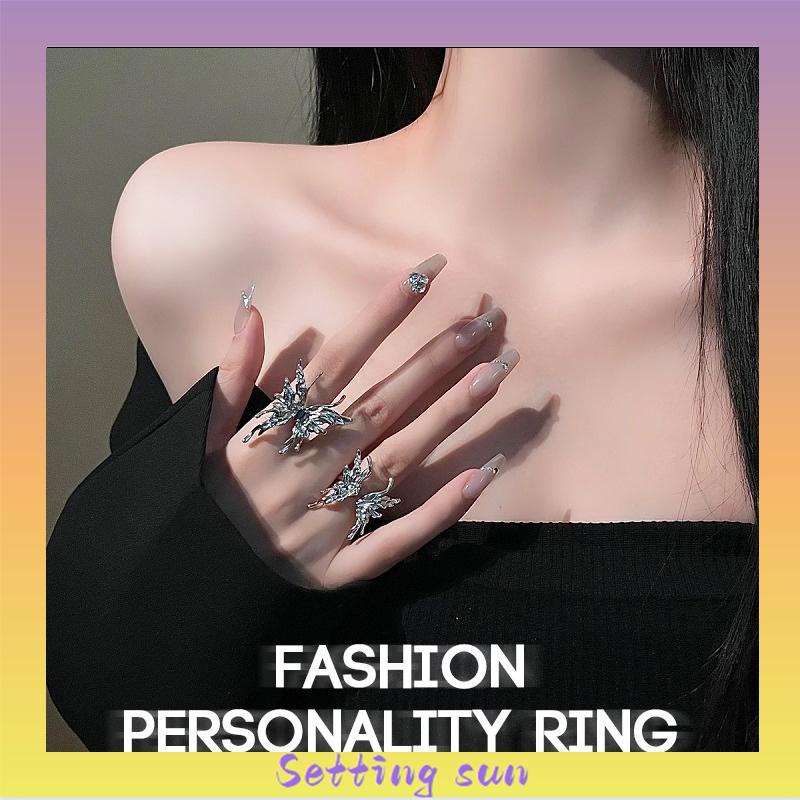 Cincin kupu-kupu Terbuka Adjustable Ring Fashion Korea Gaya Aksesoris Fashion TN