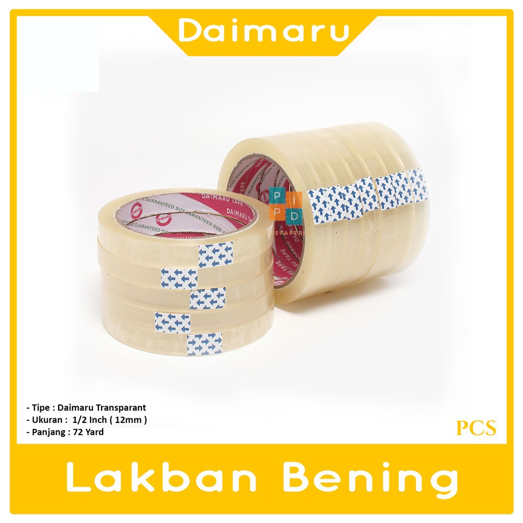 

DAIMARU - Lakban - Selotip Varian- Isolasi 1/2 inch x 72yard - Roll
