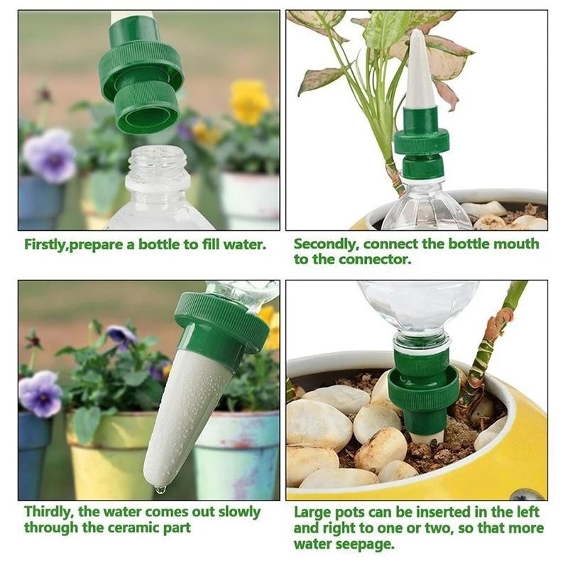 [Fitur] Buah Pot Tetesan Air Tanaman Tanah Air Tetes Pengumpan Benih Bunga Dripper Otomatis Hemat Energi Alat Irigasi Adjustable Speed Watering Bottle Nozzle