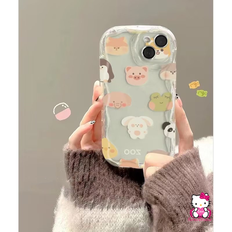 Casing Beruang Lucu Untuk Redmi A1 9A 9C Nfc10 9T 10A 10C A2 9 Note 11 10Pro 8 10 Pro Max Plus 9 10 11s 10s POCO M3 3D Wavy Curved Edge Cartoon Friendly Animal Family Fun Cover Kepala