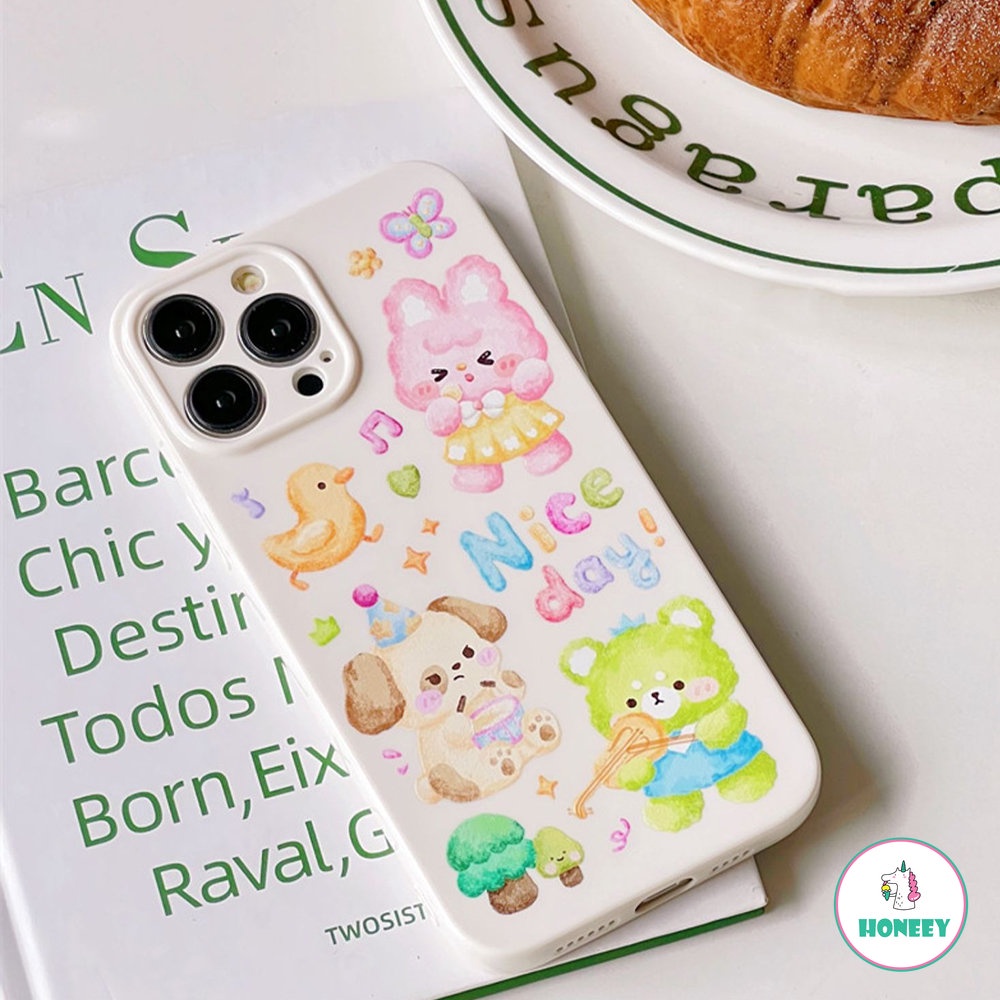 Hewan Lucu Casing Ponsel Untuk iPhone 14 Pro Max Case Untuk iPhone 11 Pro Max12 13 Pro Max 14plus Musik Yang Bagus Lembut TPU Penutup Belakang