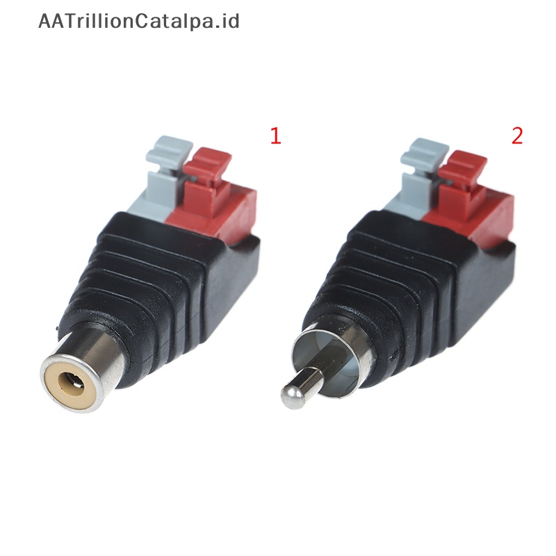 Aatrililioncatalpa Speaker Kawat A/V Kabel Ke Audio Male Famale RCA Konektor Tekan Plug Terminal ID