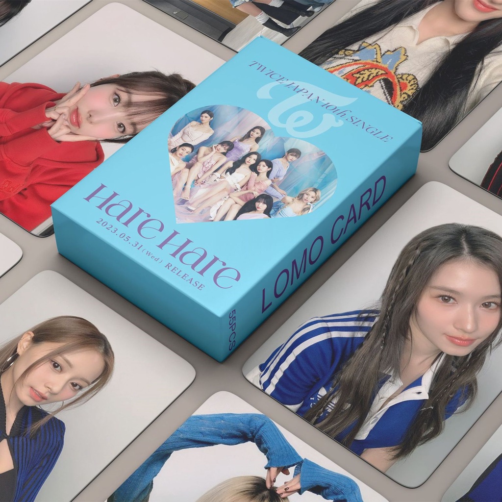 55pcs /box TWICE Album HARE HARE Photocards 10th Jepang Single Lomo Card Kpop Postcards