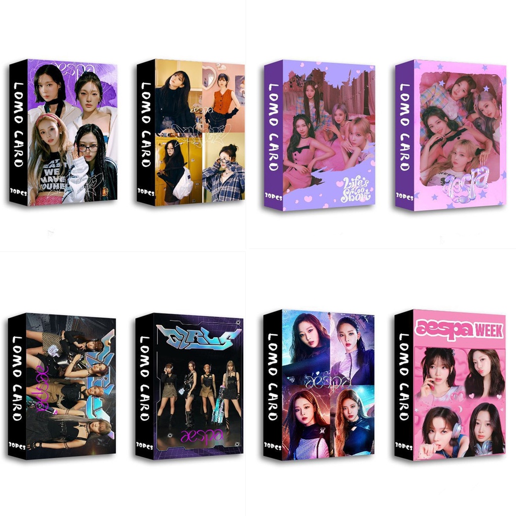 30pcs /box Album AESPA MY WORLD Photocards 2023season's Greetings Kartu Lomo Cewek Kpop Postcards