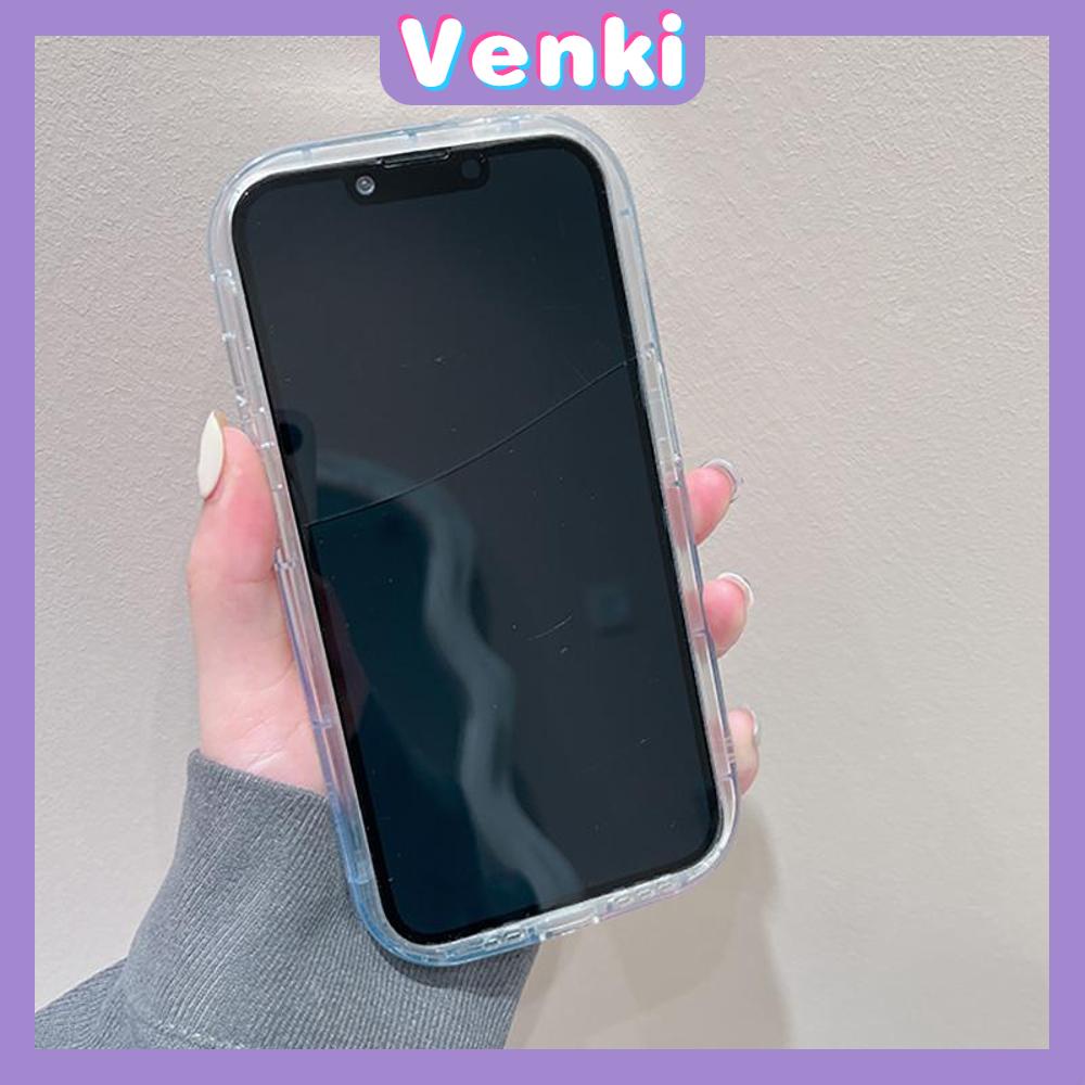 VENKI - Untuk iPhone 11 iPhone Case Laser Reflektif Bening Phone Case TPU Lembut Tahan Guncangan Airbag Case Simple Gradient Butterfly Kompatibel dengan iPhone 14 13 Pro Max 12 Pro Max XR 7 8