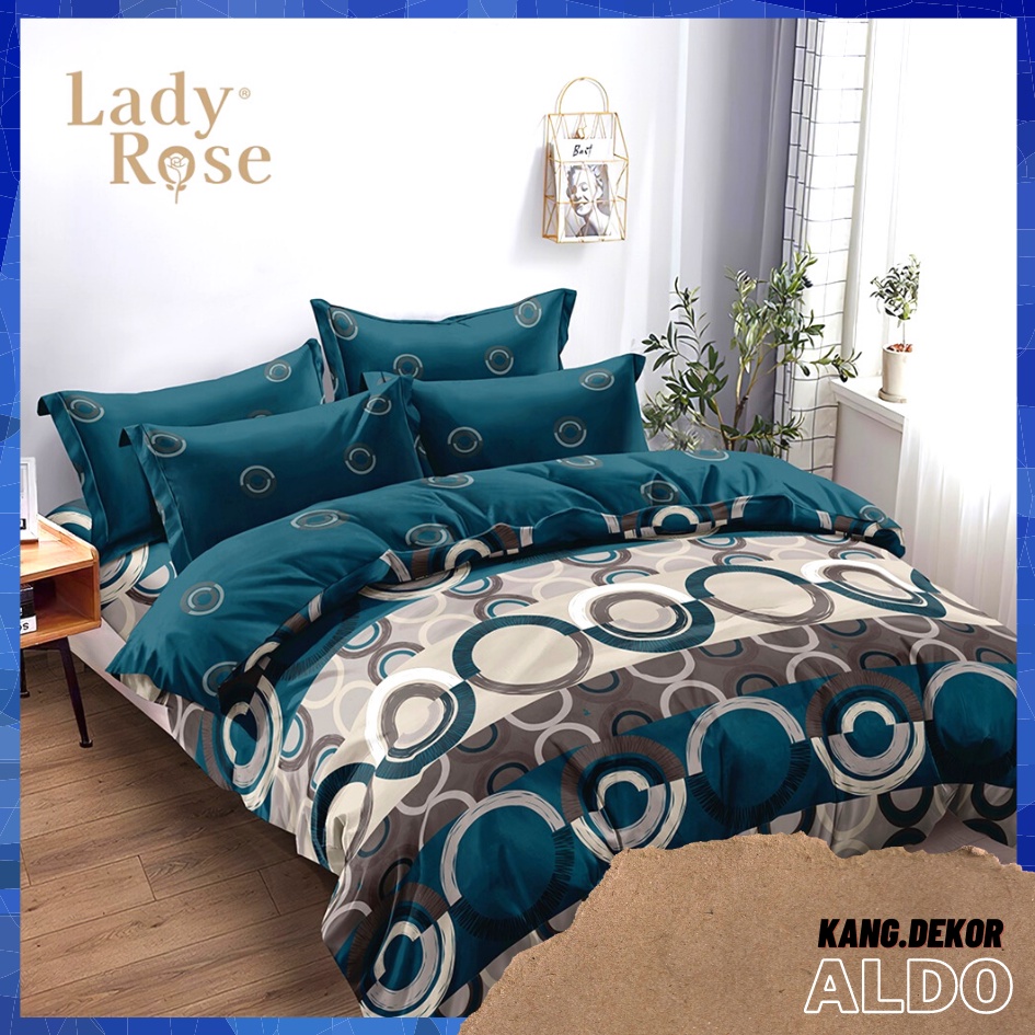 BEDCOVER LADY ROSE ALDO QUEEN KING SINGLE SIZE 160X200 180X200 120X200 BED COVER SET MOTIF SEPRAI NO