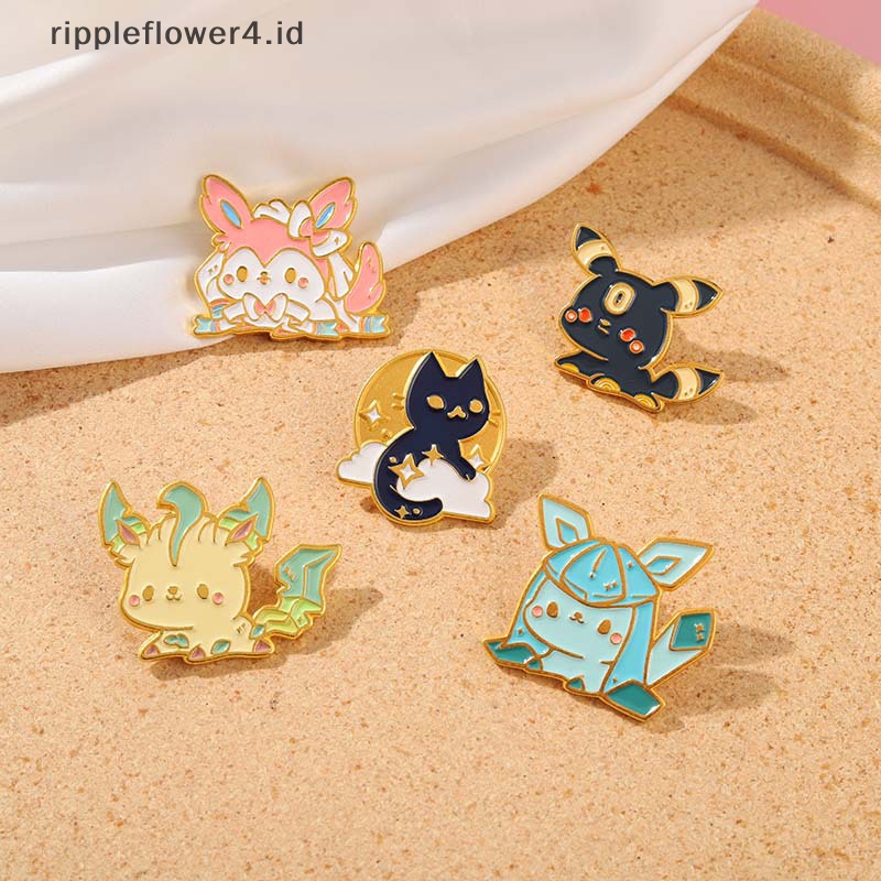 {rippleflower4.id} Kreatif Kartun Lucu Pikachu Kucing monster Kecil Menetes Minyak Paduan Bros~