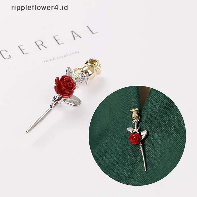 {rippleflower4.id} Bros Bunga Mawar Merah Untuk Wanita Elegan Tulip Flower Bouquet Lapel Pins~