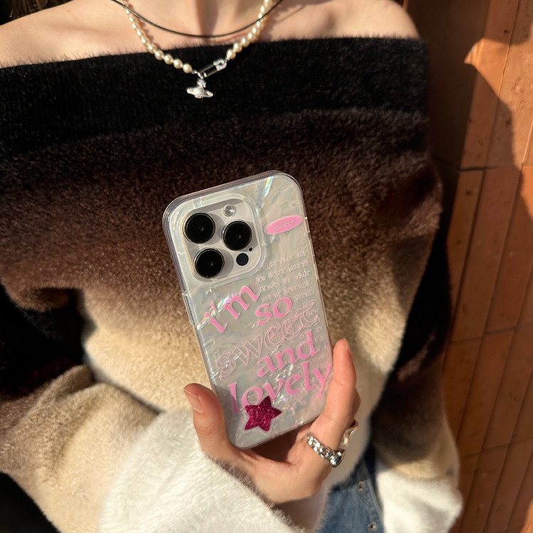 Ins Gaya Cocok Untuk iPhone 14 Pro Max Casing Ponsel iPhone Motif Bintang Cetak Ganda Kompatibel Dengan Iphone13 13pro 13prm iPhone 11 11pro 14plus 12Pro Max Casing Ponsel TPU Tahan Guncangan