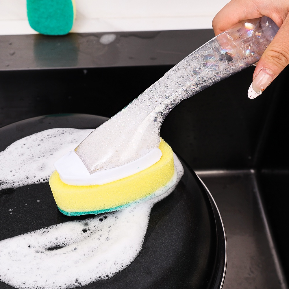 Alat Cuci Piring Bongkar Pasang/Kitchen Sink Scrubber Decontaminated Cleaning Brush/Sikat Panci Spons Gagang Panjang Dengan Dispenser Sabun/Sikat Cuci Piring Rumah Tangga Yang Dapat Diganti