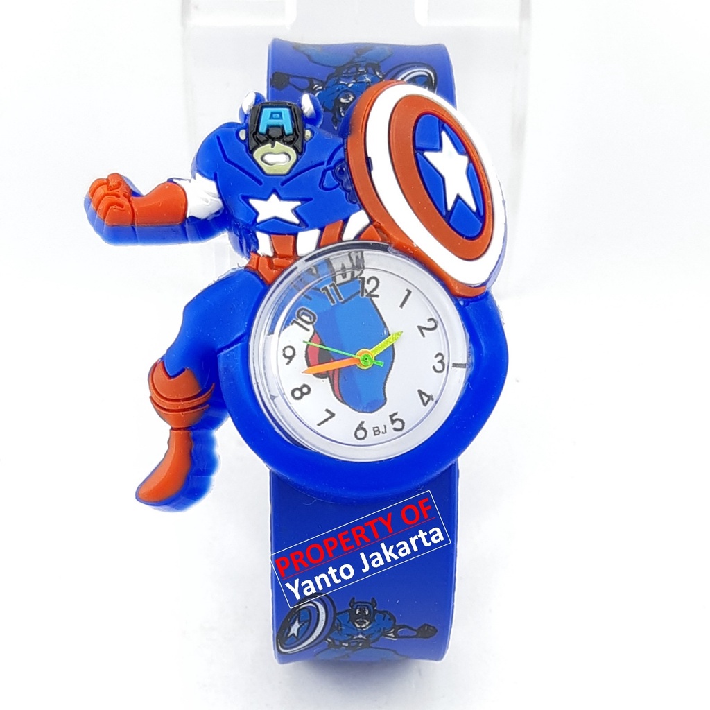 JAM TANGAN ANAK LAKI LAKI CAPTAIN AMERICA 3-12 TAHUN