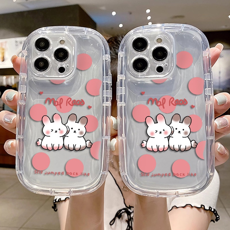 Casing Transparan Kucing Pasangan Lucu Kompatibel Untuk IPhone Casing13 12 11 14 Pro Max XS X XR 8 +7Plus Silikon Lembut Shockproof Casing Phone Cover Cell Precticer