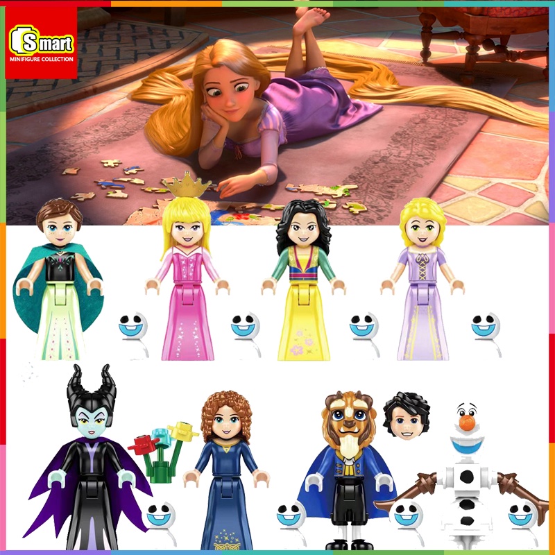 Fairy Tale Princess Series Rapunzel Rakitan Blok Bangunan Figure Mainan Mini Kreatif Angka Ornamen Hadiah