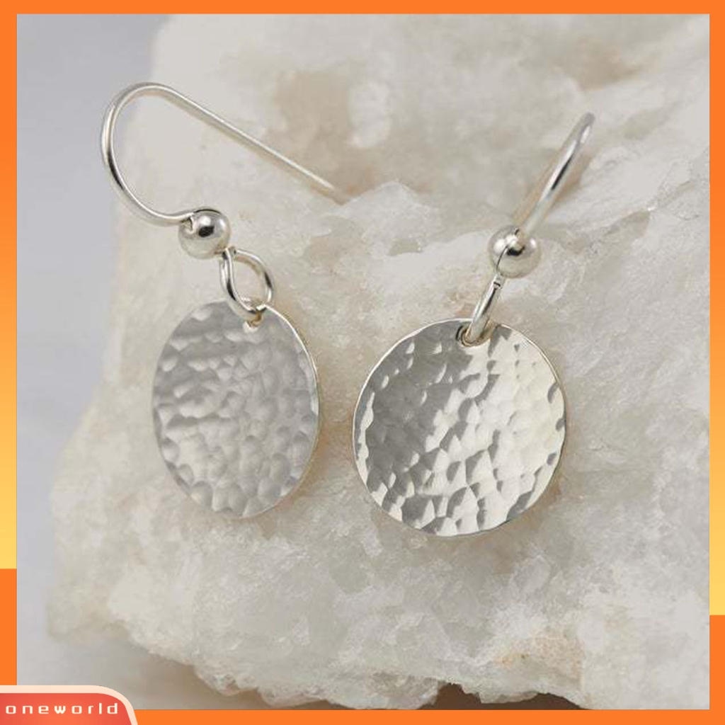 [WOD] 1pasang Anting Menjuntai Tidak Rata Plating Metal Round Sheet Hook Earrings Untuk Pesta Perjamuan Pernikahan Prom