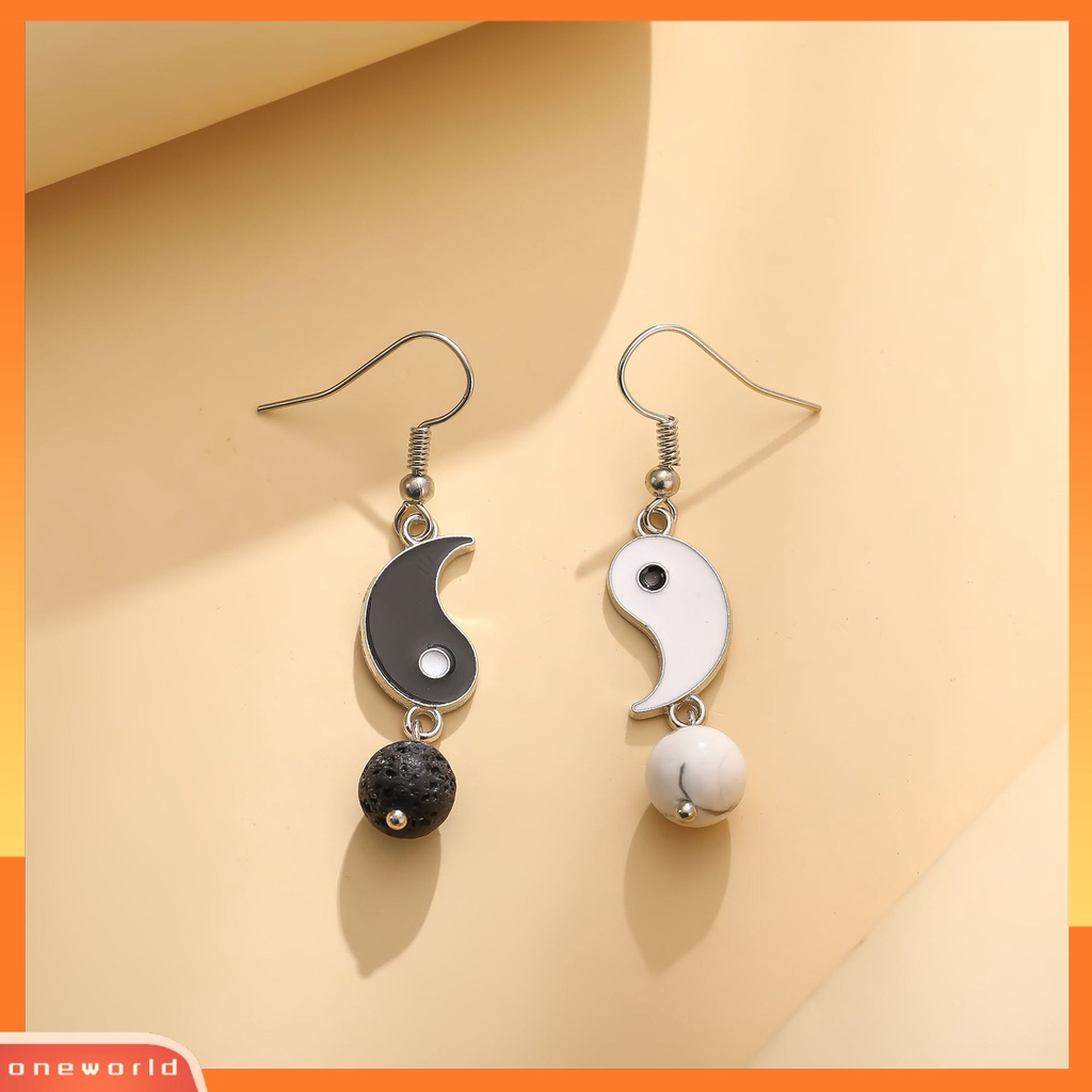 [WOD] 1pasang Drop Earrings Vintage Tahan Aus Indah Tai Chi Yin Yang Alloy Menjuntai Earrings Untuk Anak Perempuan