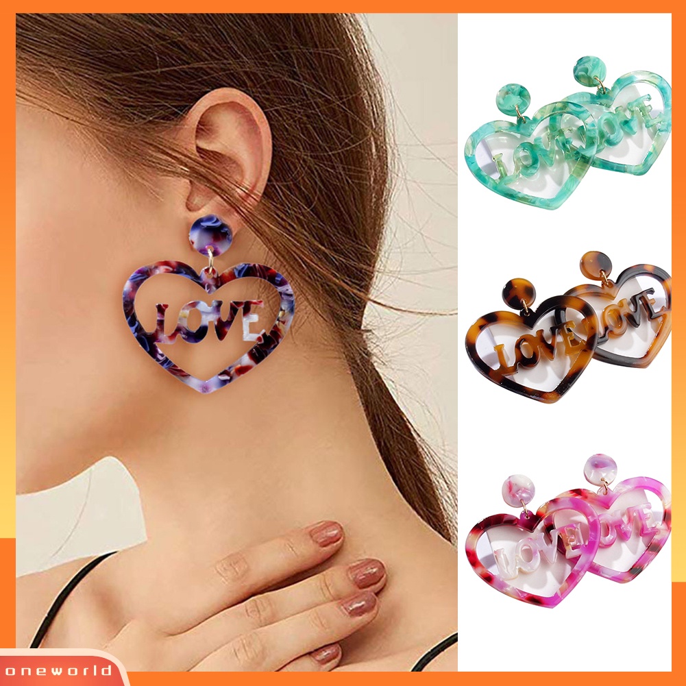 [WOD] Fashion Berongga Cinta Surat Pesona Hati Pernyataan Stud Anting Lady Perhiasan Hadiah