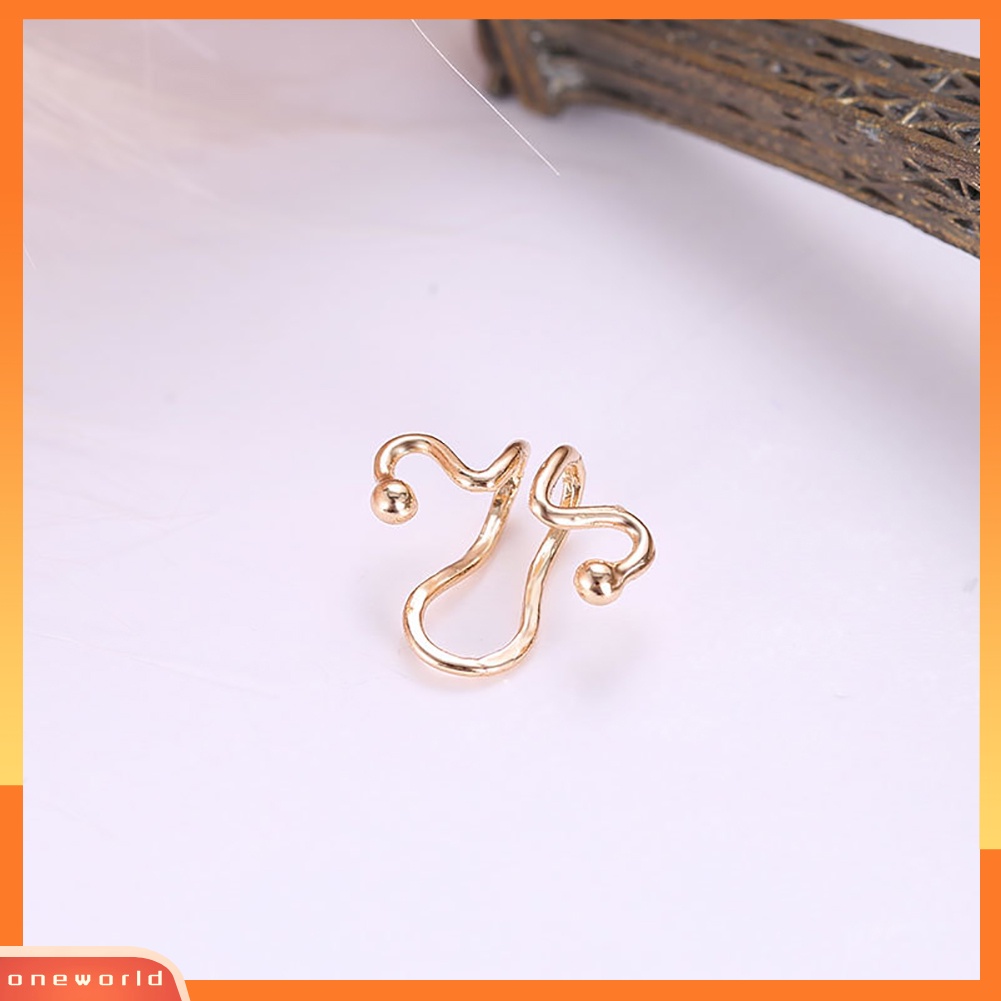 [WOD] Sederhana Wanita Geometris Curve Ear Cuff Klip Anting Tanpa Tindik Perhiasan Hadiah