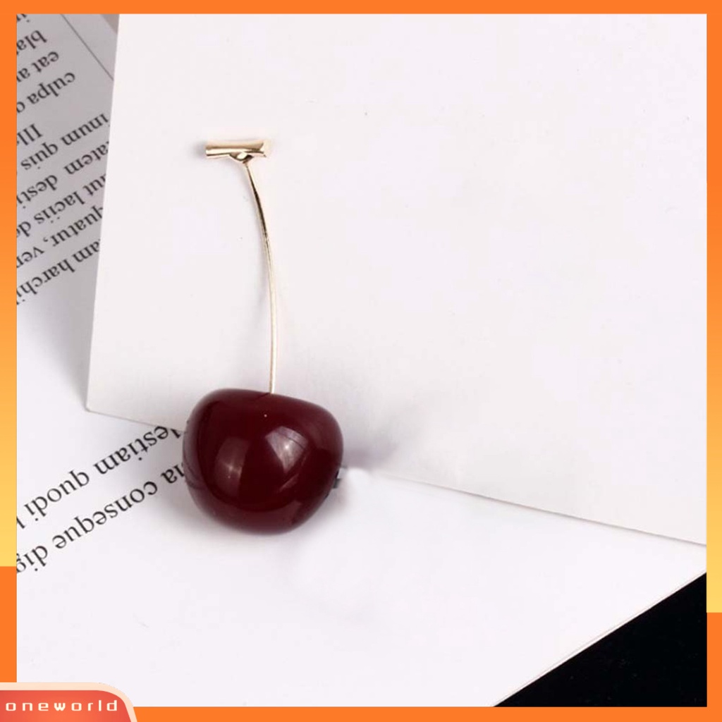 [WOD] Anting Manis Cherry Bentuk Alloy Indah Jaket Telinga Menjuntai Untuk Pacaran