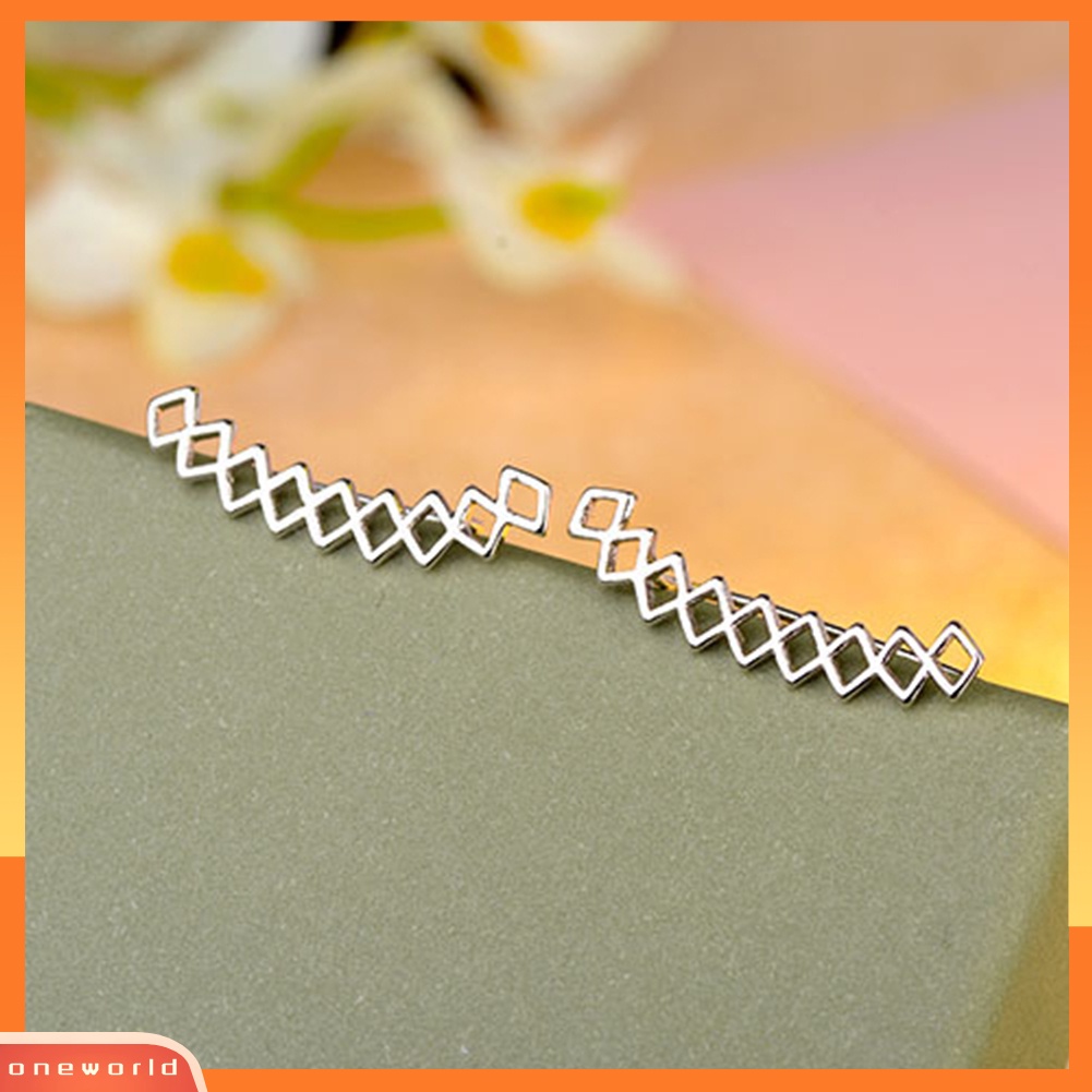 [WOD] Anting Manset Telinga Belah Ketupat Berongga Sederhana Hadiah Hari Valentine Perhiasan Wanita