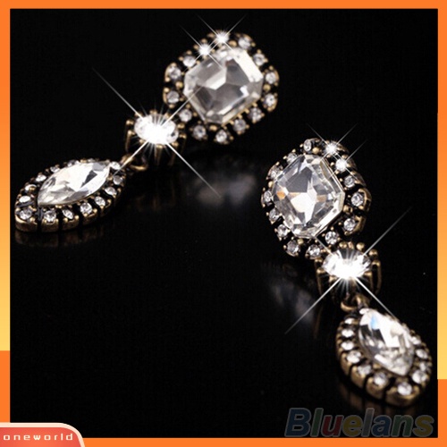 [WOD] Wanita Fashion Putaran Marquise Cut Berlian Imitasi Menjuntai Stud Statement Earrings Hadiah