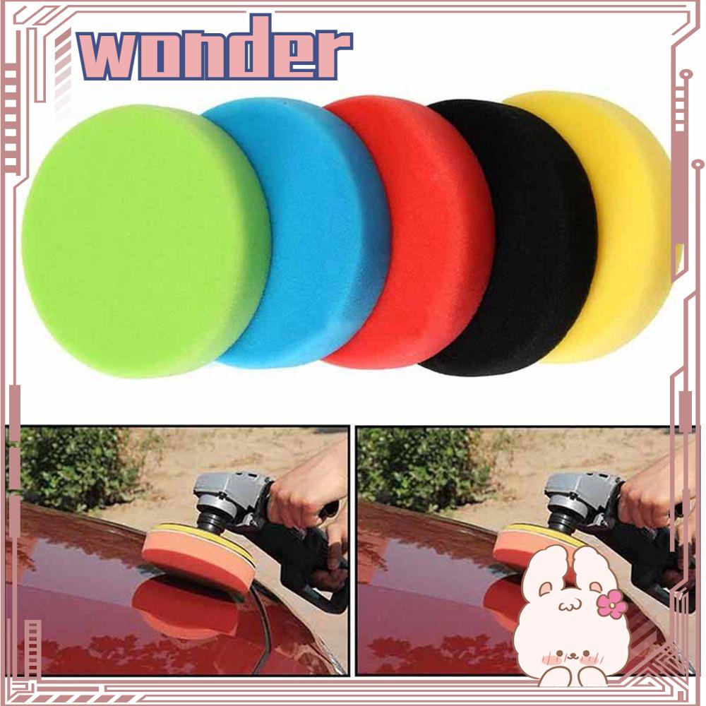 Wonder 5Pcs 3/4 /5 /6 /7&quot; Car Polisher Pad Hot Alat Pembersih Flat Polishing Foam