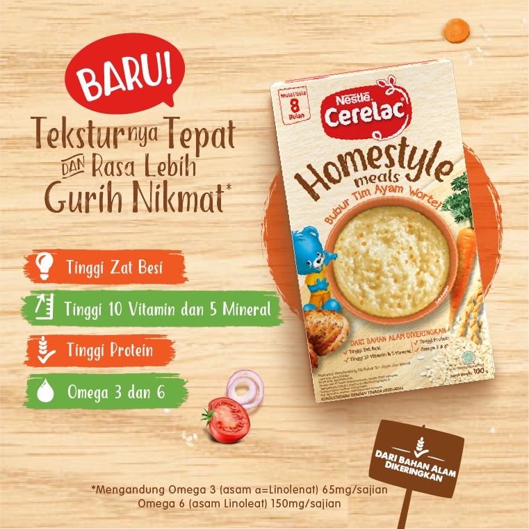 CERELAC HOMEMADESTYLE BUBUR TIM 8+ 100GR / BUBUR BAYI 8 BULAN