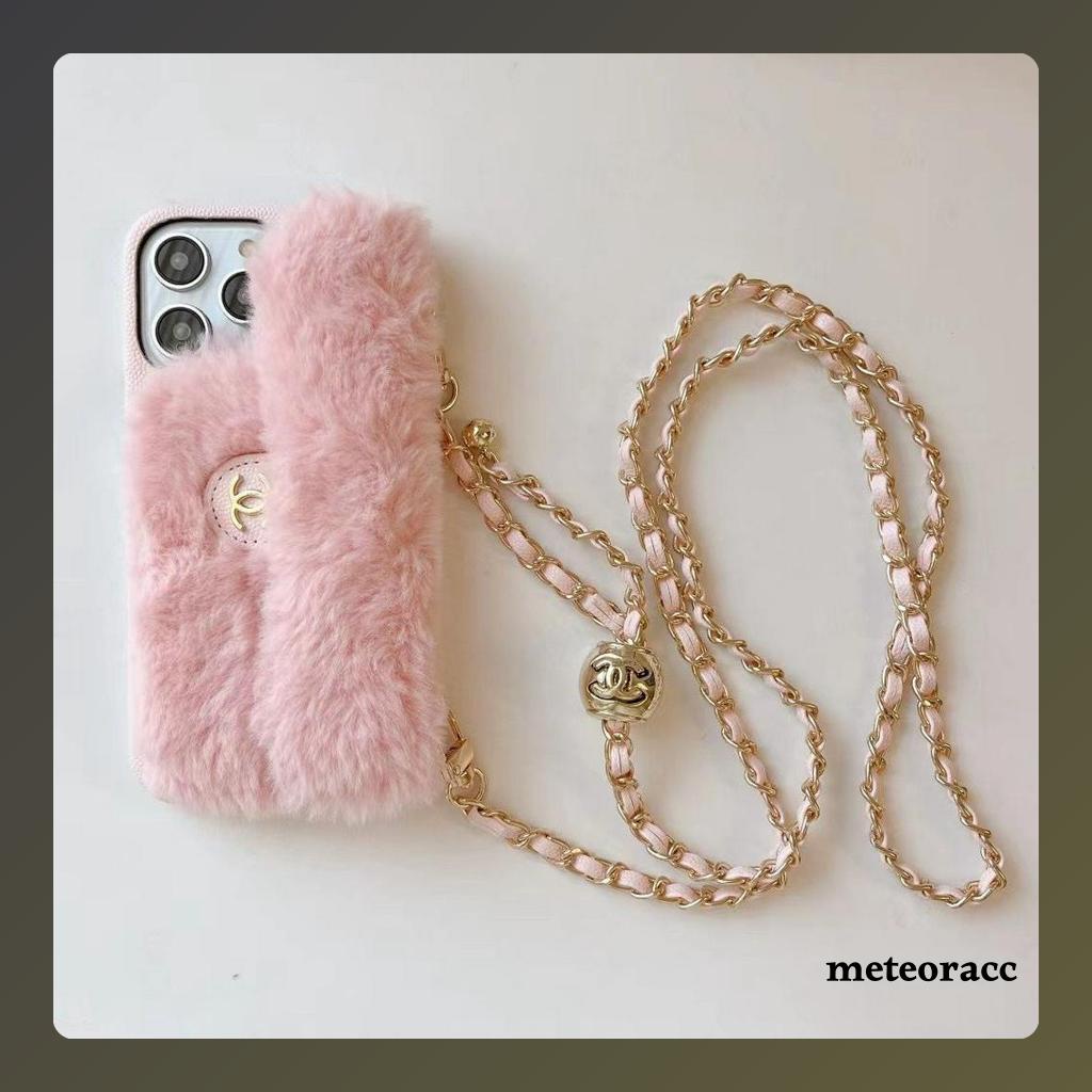 Casing Dompet tas ID warna cantik Macaron Bulu FJ12 For Iphone 13 14 14+ Plus 15 Pro Max