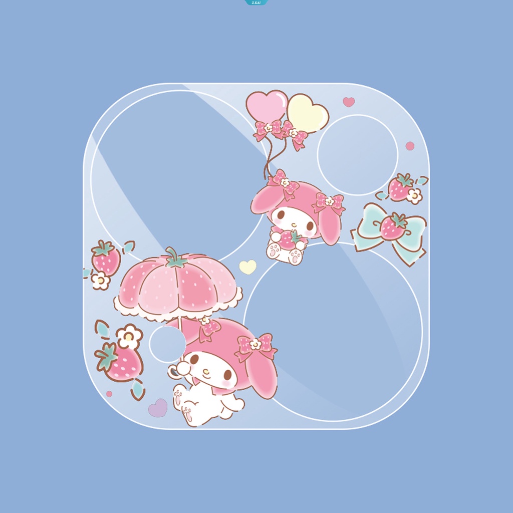 Sanrio Kartun Masker Belakang Full Transparan Kuromi My Melody HelloKitty Kawaii Phone Rear Mirror Sticker Untuk IPhone [ZK]